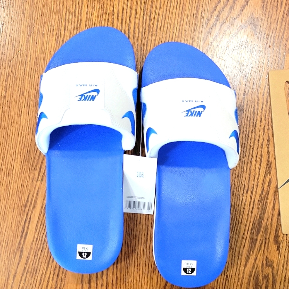 Nike Air Max Blue and White Slides